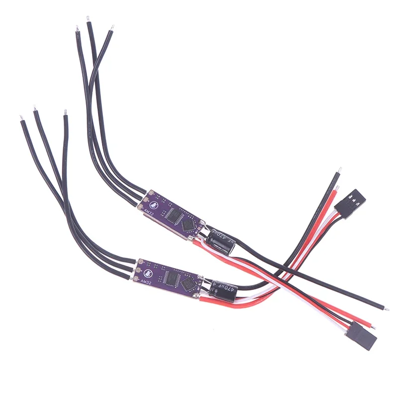 

Latest Model AM32 32-bit ESC 2-4S 30/40A with 5V2A BEC and 35V 470uF Capacitor for RC Crawler Drones