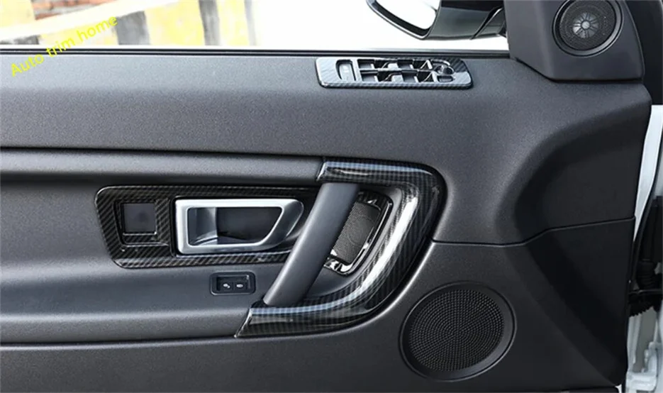 ABS Carbon Fiber Inner Door Pull Handle Bowl Decor Frame Cover Trim For Land Rover Discovery Sport 2015 - 2023 Car Accessories