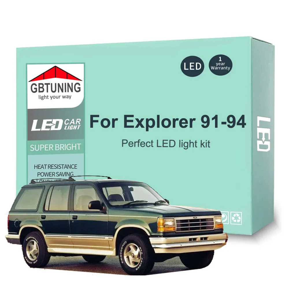 13Pcs LED Interior Light Bulb Kit For Ford Explorer 1991 1992 1993 1994 Car Accessories Canbus Indoor Reading Dome Trunk Lamp