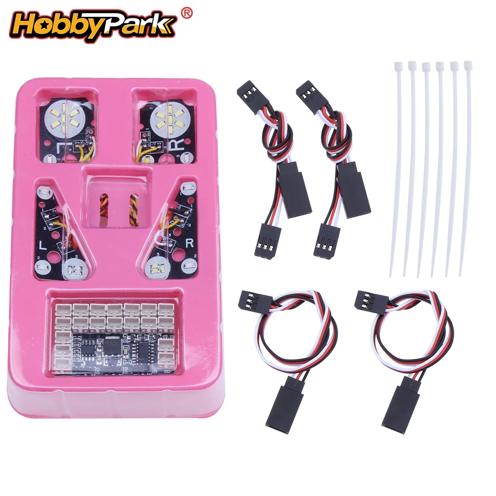 HobbyPark Front & Rear LED Lights Kit w/ IC Lamp Group Servo Extension Wire for 1/10 RC Crawler Traxxas TRX-4