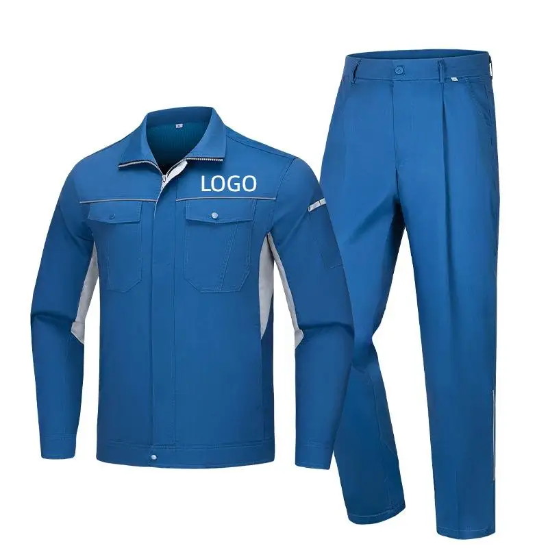 

Летняя тонкая рабочая одежда, комплект с длинными рукавами, мужская дышащая рабочая одежда на молнии с цветными блоками, куртка для мастерской, куртка для работника с принтом логотипа
