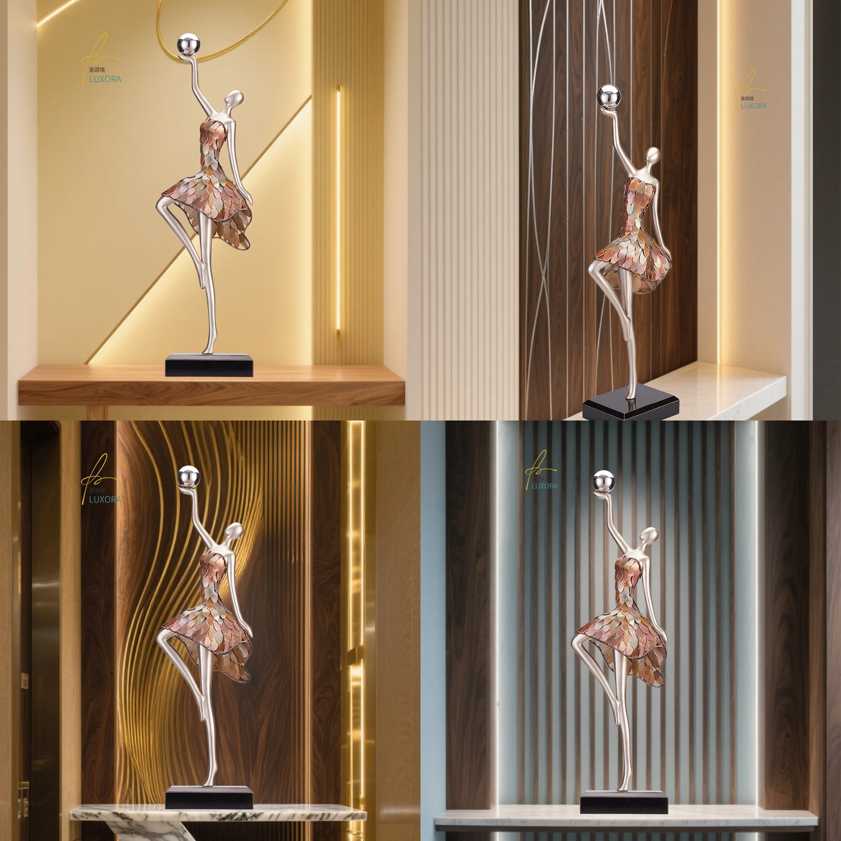 Modern Luxury Art Decor Hotel Lobby Entrance Niche Sculpture Creative Ornament for Showroom