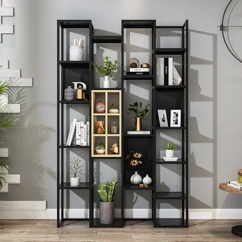 Nordic shelves partition living room entrance entrance bookshelf floor shielding decorative creative multi-layer storage display