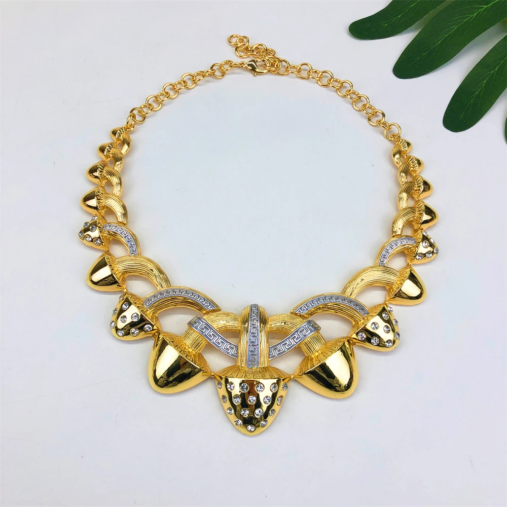 ESALE Luxury Design Dubai Jewelry Set For Women Quality Brazil Trending Necklace Earrings Ring Bracelet Wedding Party Gift