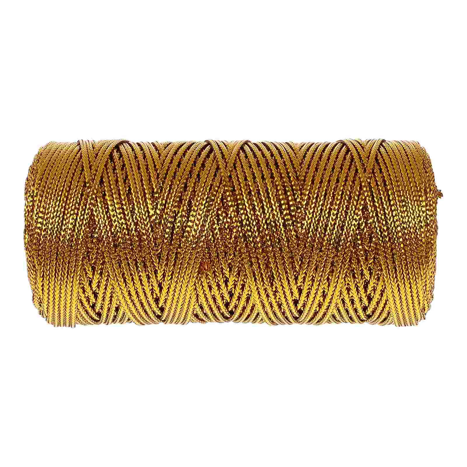 Present DIY Rope Gold and Silver Thread Tag Line Kraft Paper Tie Straps Hollow Polyester Ropes The Gift