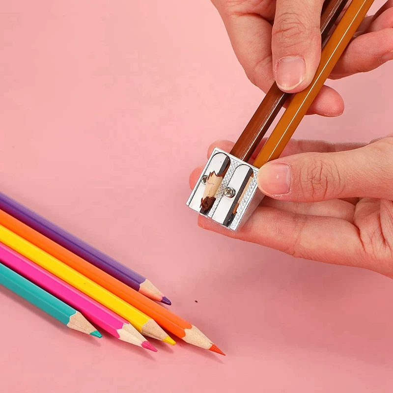 برايات أقلام رصاص معدنية ، بفتحة مفردة وثنائية ، برايات فنية للأقلام الملونة ، 24 عرض