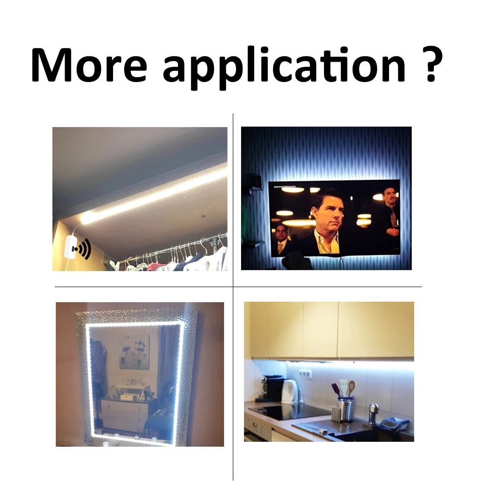 Lampa 5V USB TV Motion LED Backlight LED Kitchen LED Strip Hand Sweep Waving ON OFF Sensor Light diode lights Waterproof