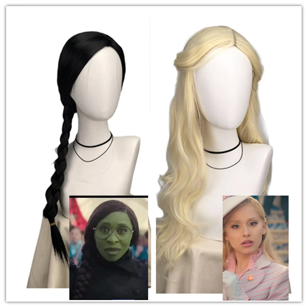 QQXCAIW Glinda Cosplay Synthetic Wig Movie Wicked Glinda Cosplay Wig Costume Adult Women Halloween Roleplay Wigs