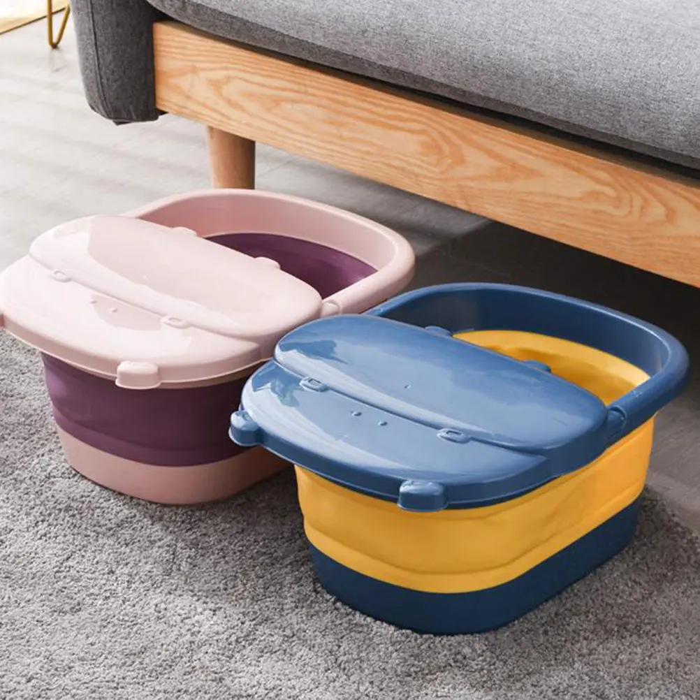 

1pc Massage Foot Bath Bucket Foldable Foot Basin Home Soaking Relieve Fatigue Blood Circulation Camping Fishing Storage