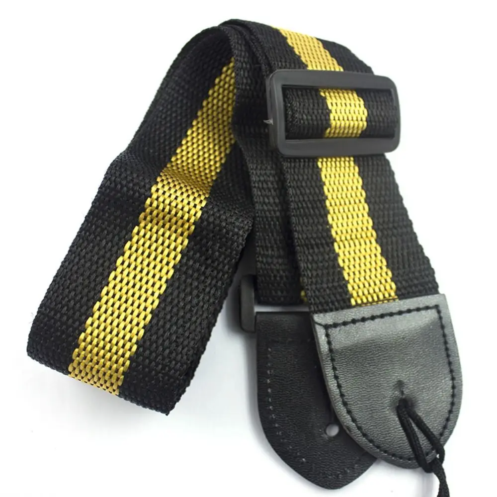 

Stripe Folk Electric Guitar Strap Leather Adjustable Bass Ukulele Belt Nylon Durable Personality Guitar Straps Electric Guitar