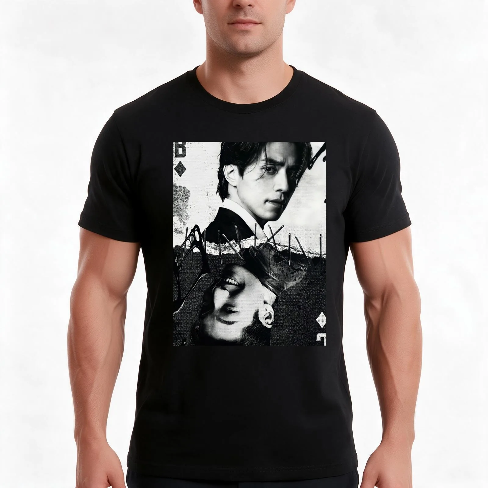 Bad and Crazy Kdrama - Lee Dong-Wook n Wi Ha-Joon-movie star T-Shirt, Summer Casual Cotton Tee, Oversized Streetwear Tops