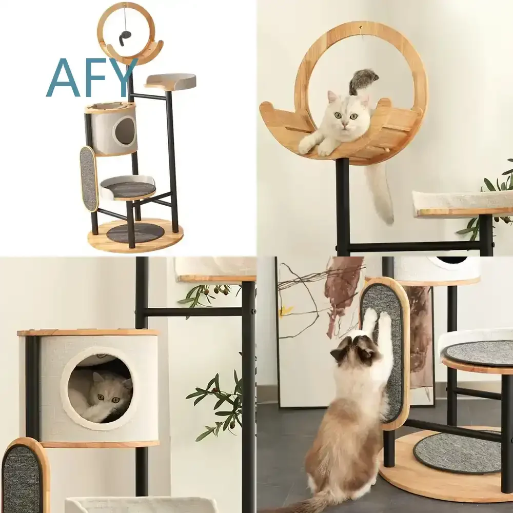 Pet Furniture for Cats Climbing Tree Bed Luxury Large Minimalist Design High Hardness Carbon Steel Structure Superior Load