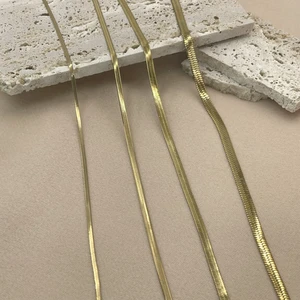 Unisex minimalistische Halskette mit Schlangenkette, Edelstahl -Choker in Fischpickeln, goldene Farbe, Modeschmuck, Geschenk für Frauen und Männer 8 Hauptverkäufe goldene Männerkette - №5