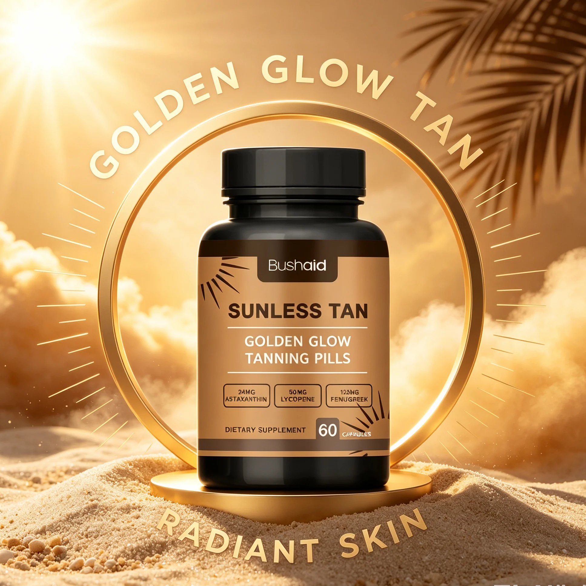 Oral Sunless Tanning Capsules Natural Self Tanner Pills Support Bronze Skin Tone Melanin Boost No UV Tanning Supplement