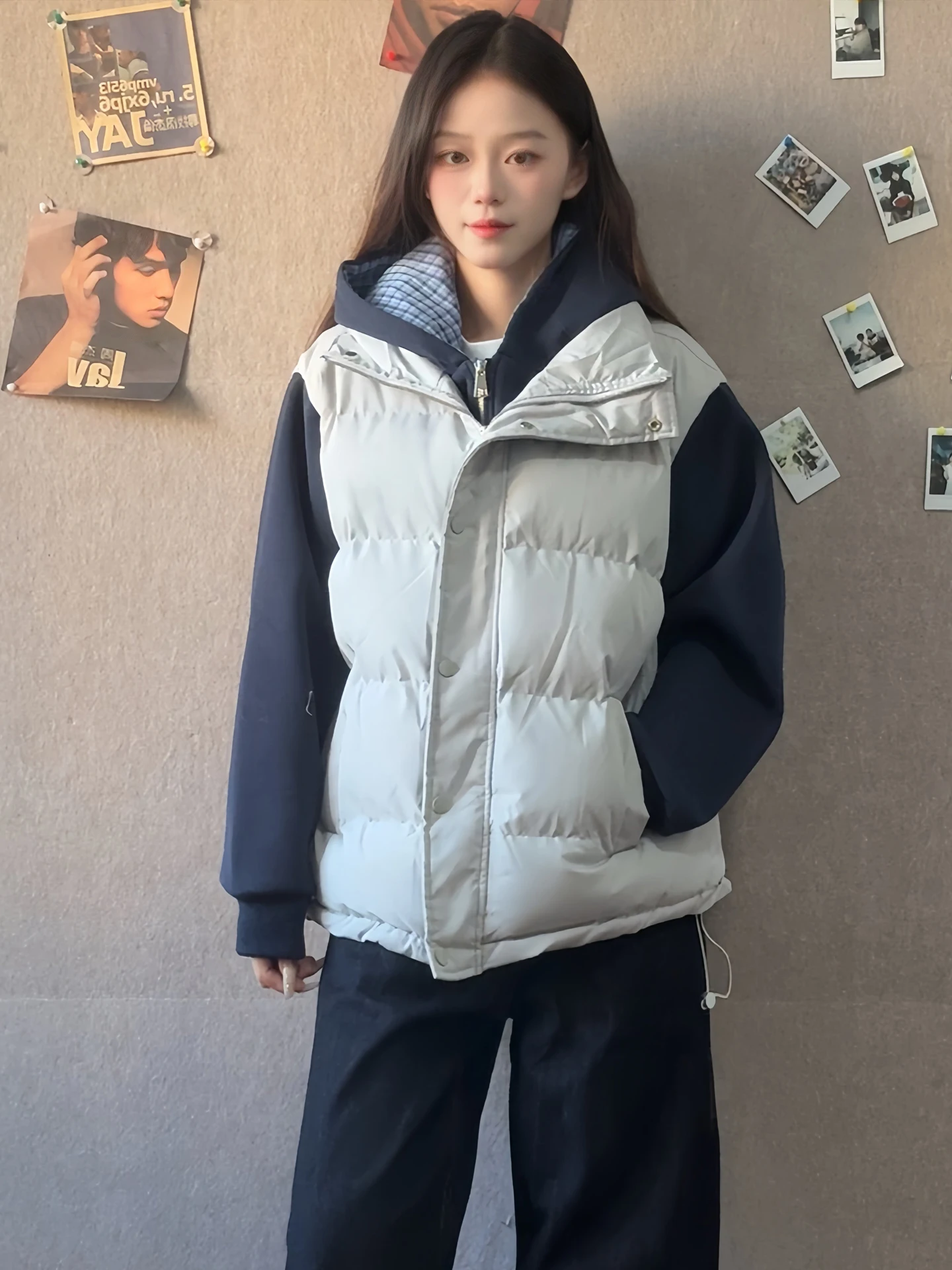 

Белый пуховый жилет в американском стиле унисекс, осенне-зимняя верхняя одежда, безрукавка из хлопка, молодежный энергичный стиль, укороченная модель на молнии