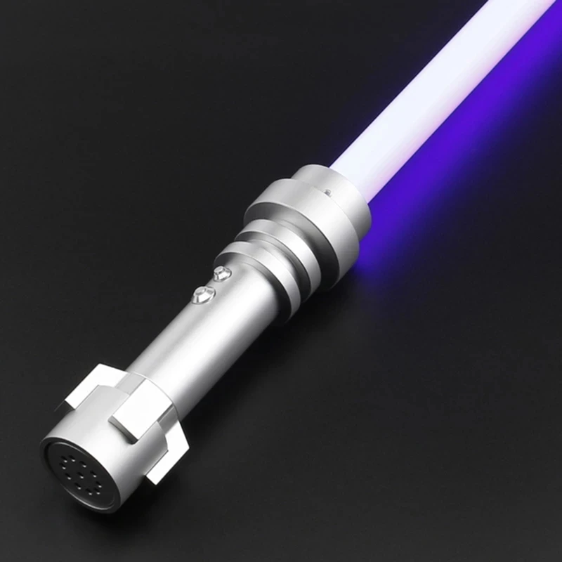 Rgb Metalen Lightsaber Laser Zwaard 12 Kleur Veranderende 5 Geluiden Foc Dueling Smooth Swing Sabre De Luz Rave Wapen Knipperende speelgoed