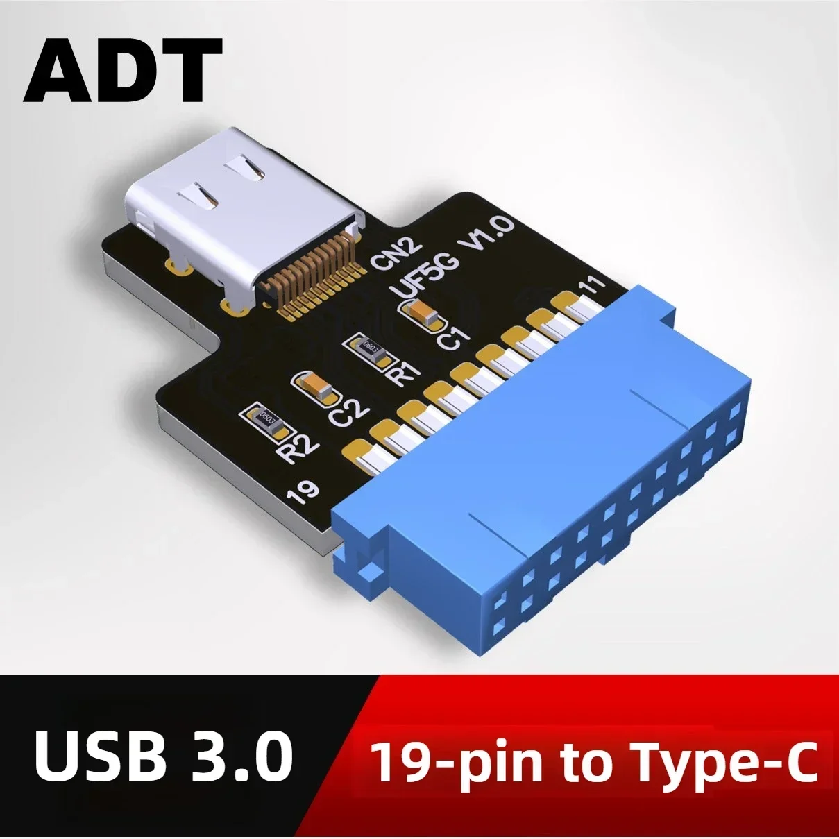 USB 3.0 19PIN Adapter Board 5Gbps PC Motherboard Mainboard 19P Convert to Type C Type-E Double USB A Female Port Plug Connectors