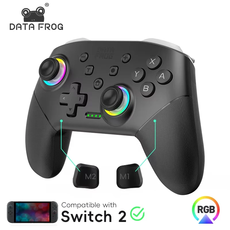 

Беспроводной контроллер DATA FROG с эффектом Холла, джойстик, датчик гироскопа, HD вибрация для универсальной консоли, игровой геймпад для ПК