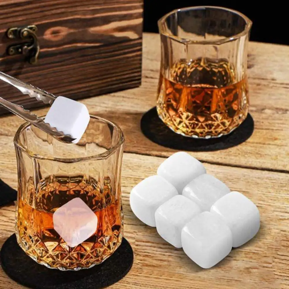 Whiskey Ice Cubes Granite Whiskey Stones Whiskey Stones Gift Set with Wood Tray Premium Reusable Drink Stones Modern for Men