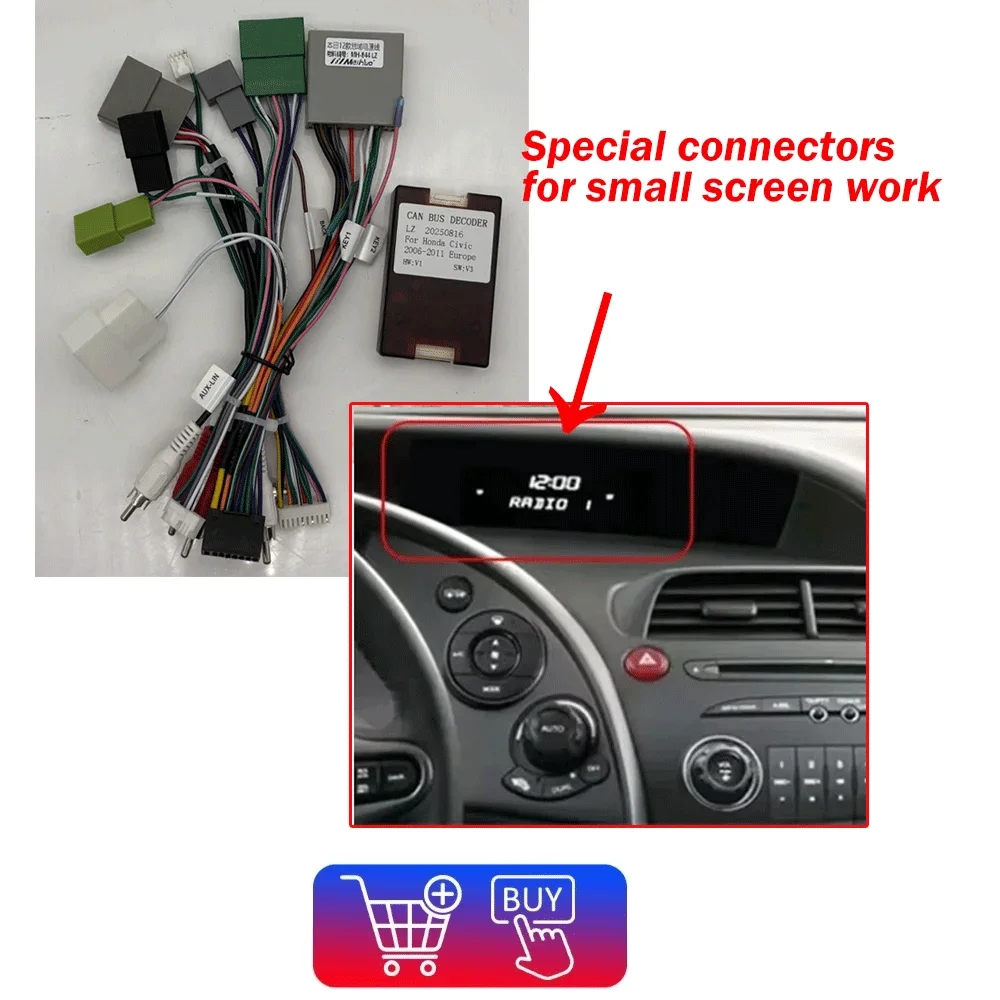 Android 16 For Honda Civic Hatchback 2006-2011 Car Radio Multimedia Video Player Navigation Stereo GPS Carplay Android Auto DSP