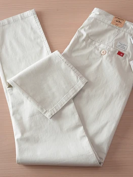 2025 Summer New American Retro Thin Micro Elasticity Casual Pants Men's Simple 97% Cotton Slim CHINO Business Straight Trousers 6