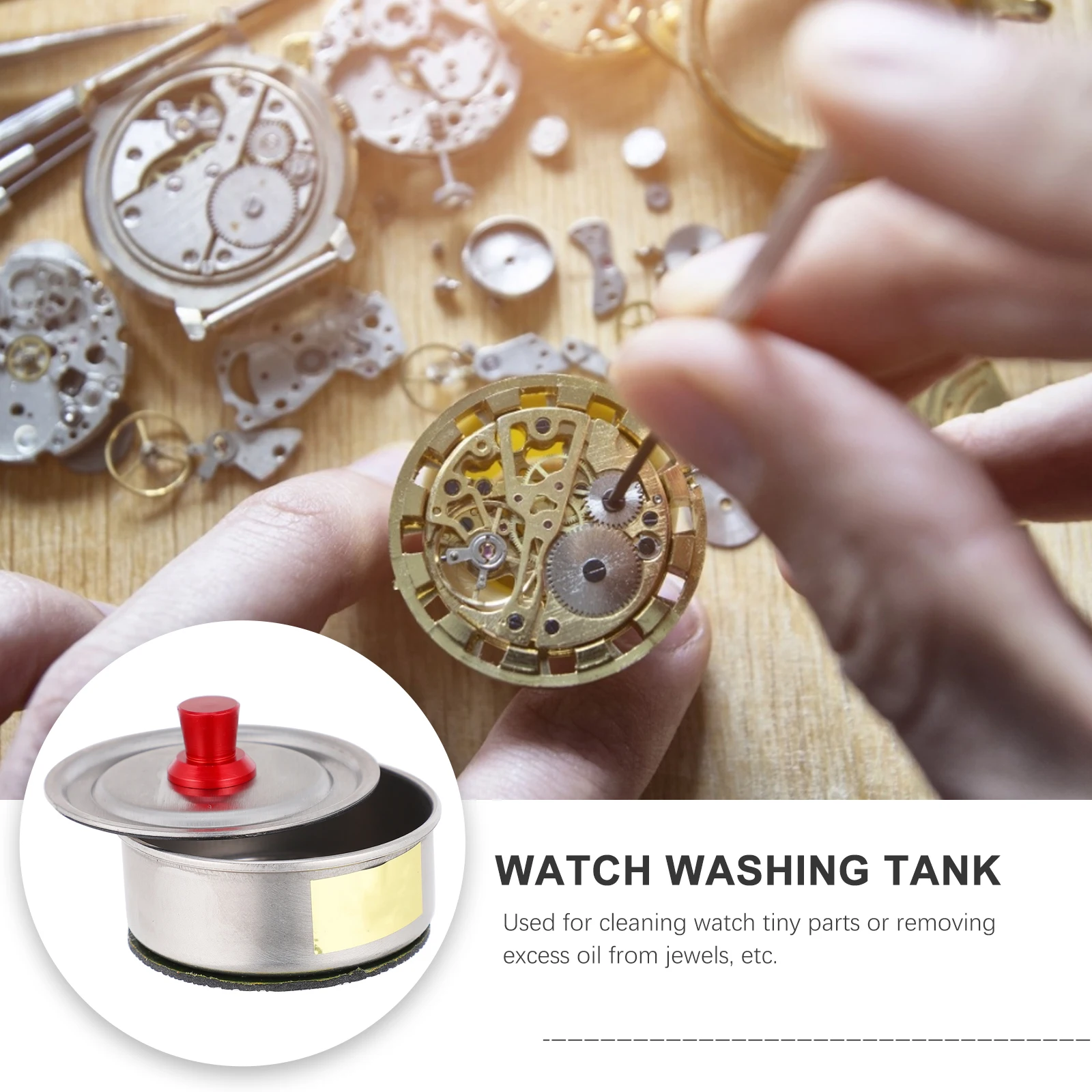 

Premium Watch Maintenance Tool Washing Jar Durable Dustproof Sealing Lid For Clock Oil Storage Movement Cleaning Repair