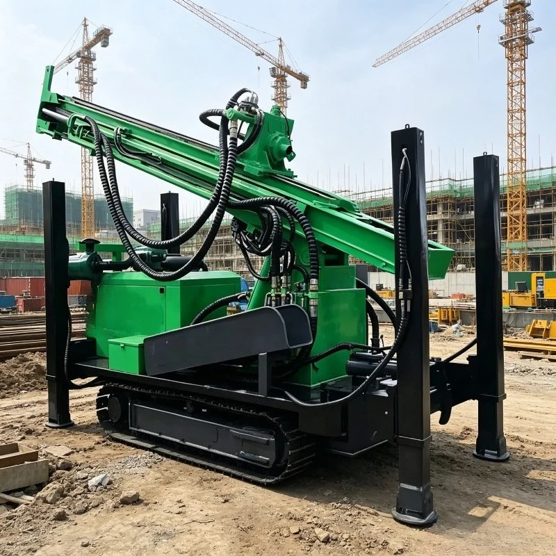 FOB Price Wheel Type Pneumatic Water Well Drilling Rig Suitable For Tough Hard Rock Layers Large Deep Well Construction Work Use