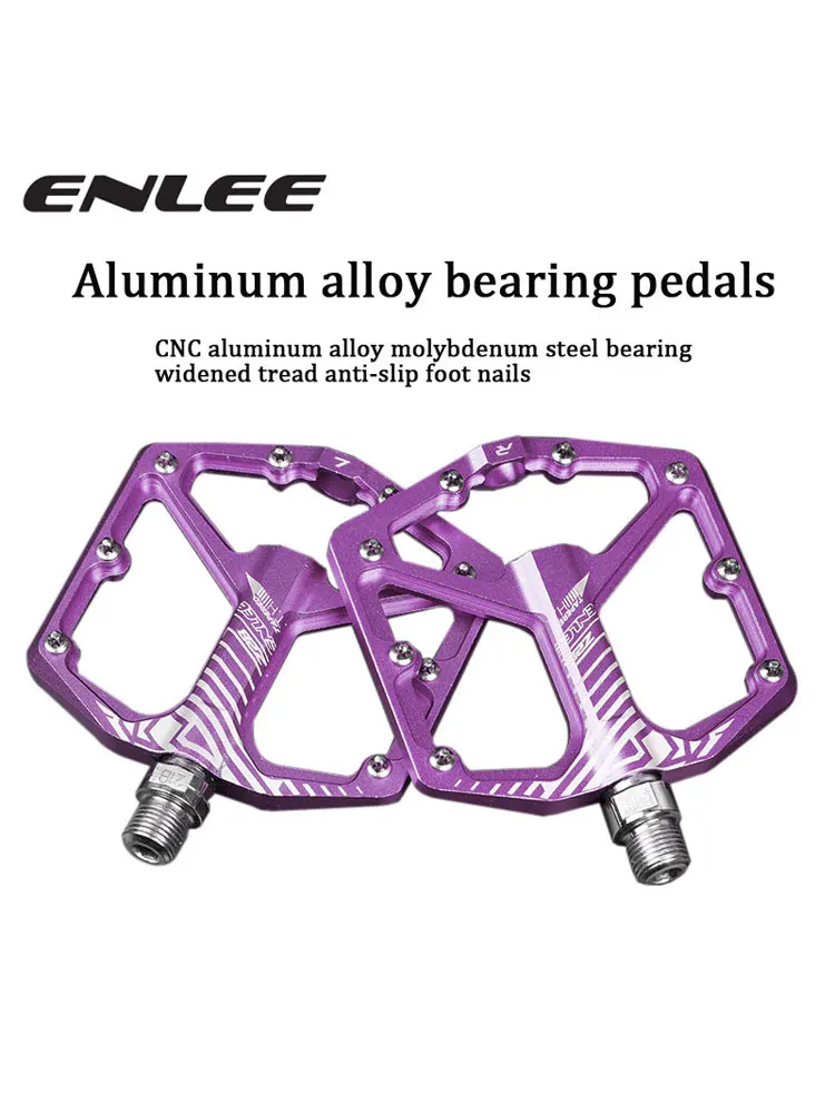 AliExpress enlee ENLEE MTB Bicycle Pedal Aluminum Alloy Wide Flat XC DH Bicycle Pedal Ultra Light Bicycle Pedal BMX Parts