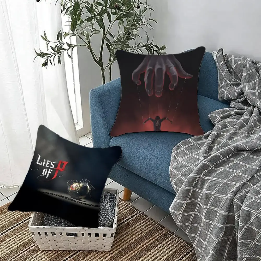 Game Souls Lies Of P Cushion Cover Fluffy velvet Nordic style plush Living room sofa decorative