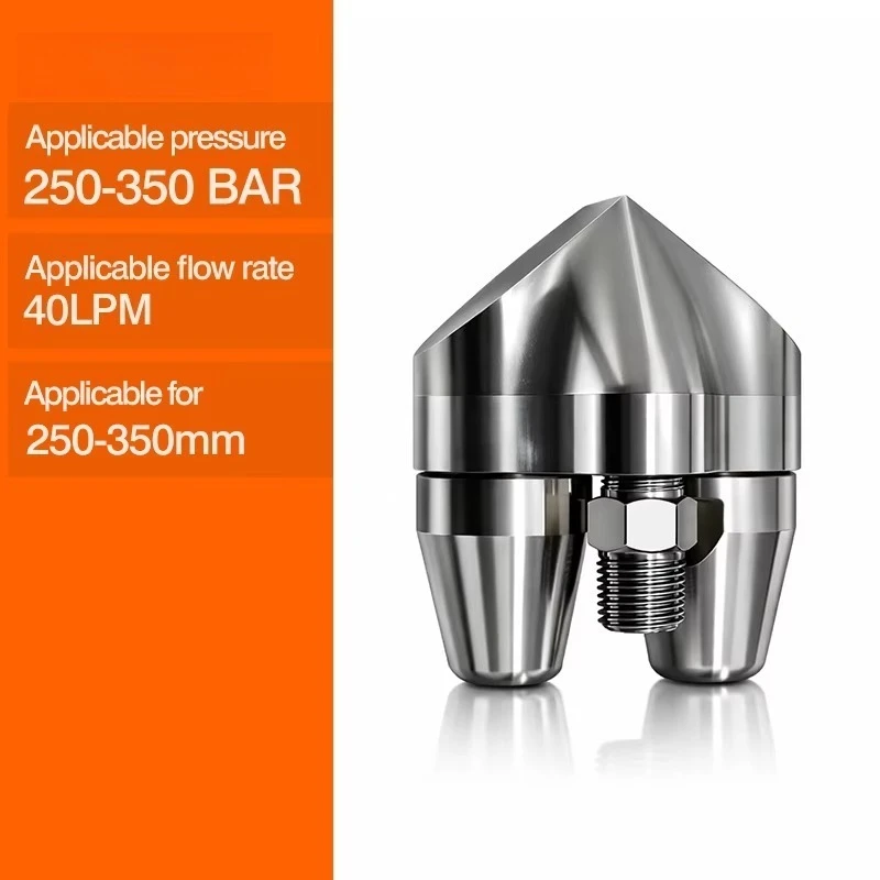 TurboRoot Cutter 400 Turbo Nozzle 250-350bar Water Jet Cutting Nozzle 40lpm Pipe Cleaning Nozzle for Drain Jetting Machine