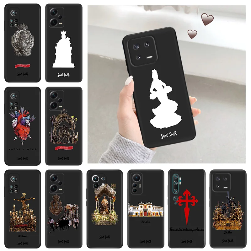 Silicone Soft Phone Case for Redmi Note 13 Pro 4G 5G 12 12c 13c Xiaomi 12t 12x 13Lite 12Lite Virgin Mary Jesus Church Cover