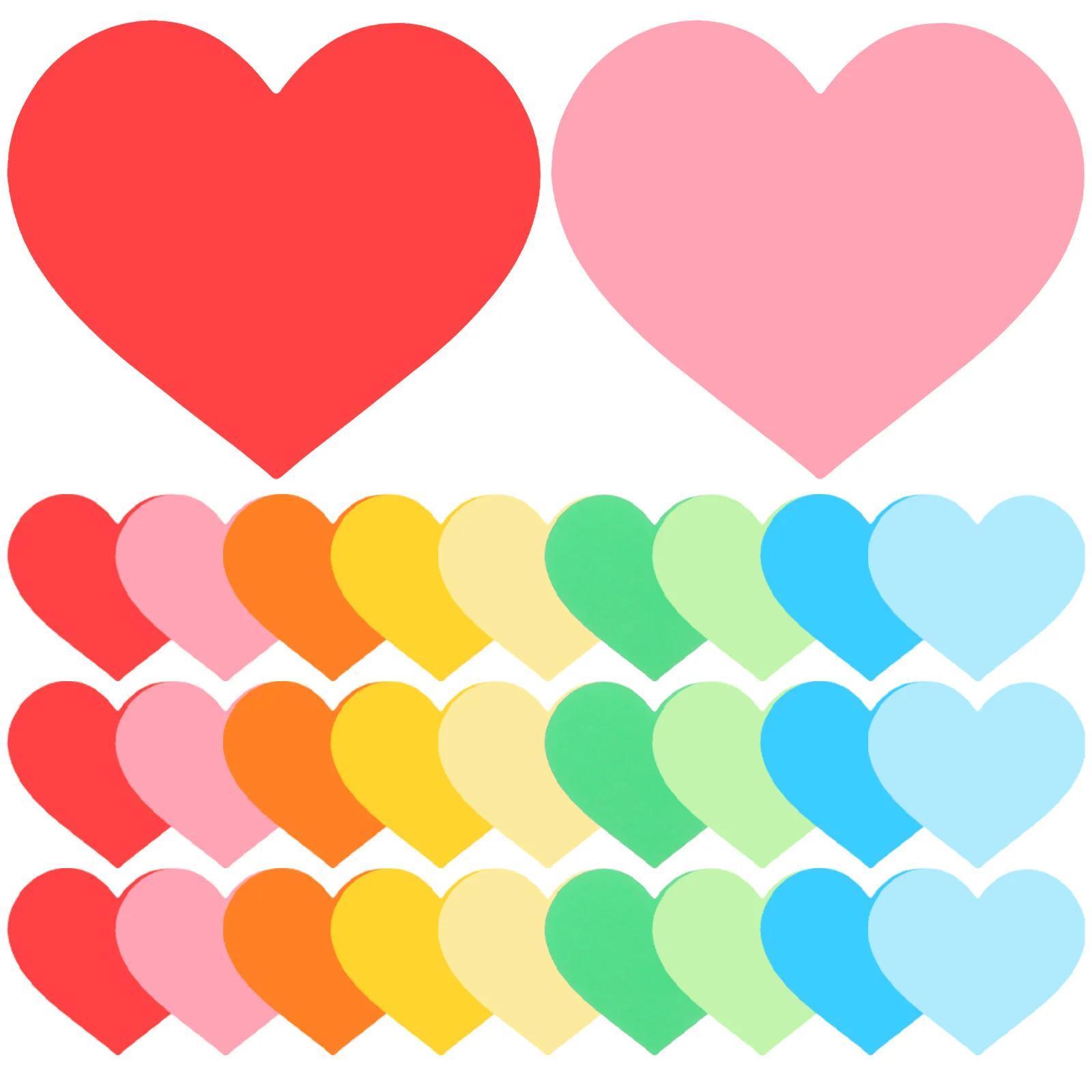 

90Pcs Heart Modeling Paper Cutouts Small Hearts Craft Decorations Colored Bulletin Board Decor for Home School Office