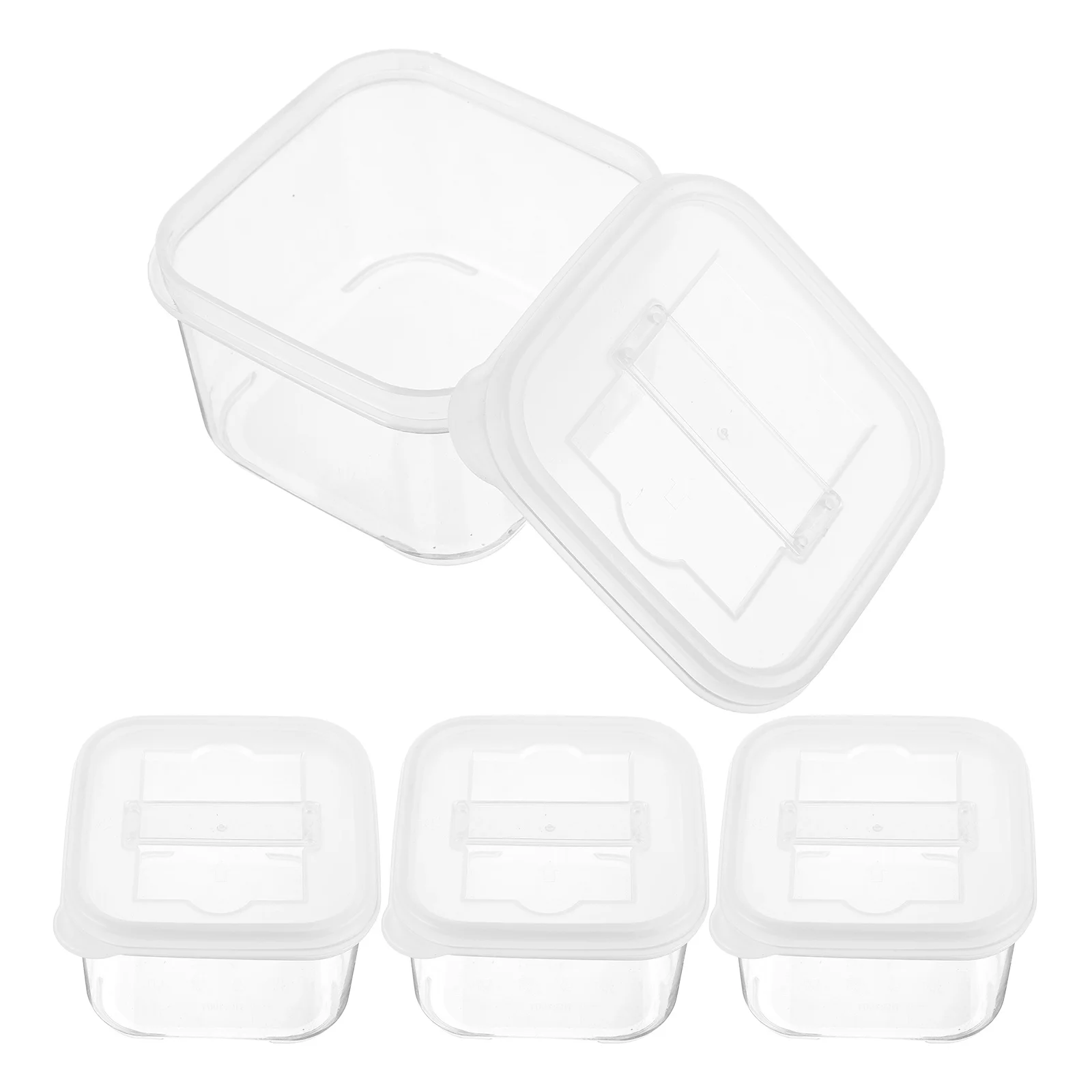 

4pcs Lab Sample Boxes 250ml Plastic with Lid for Food Soil Storage Mini Containers Kitchen Dressing Box Teaching Aids