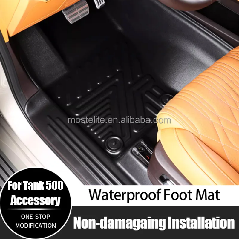 

For GWM Tank 500 Waterproof TPE Floor Pad Carpets Single Layer 3PCS Foot Mat Car Interior Accessories