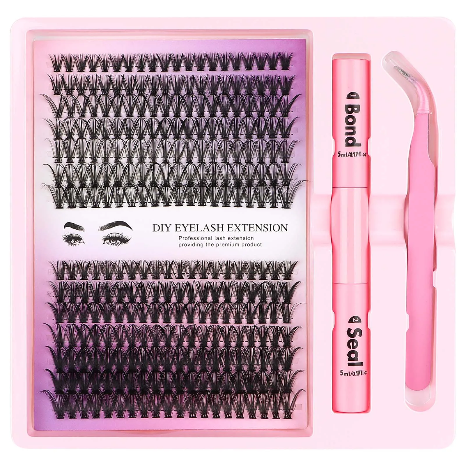 Juego de pestañas postizas para mujer, extensiones de pestañas naturales largas y gruesas de 8-16mm, maquillaje de Cosplay, 280 piezas, 30D, 40D