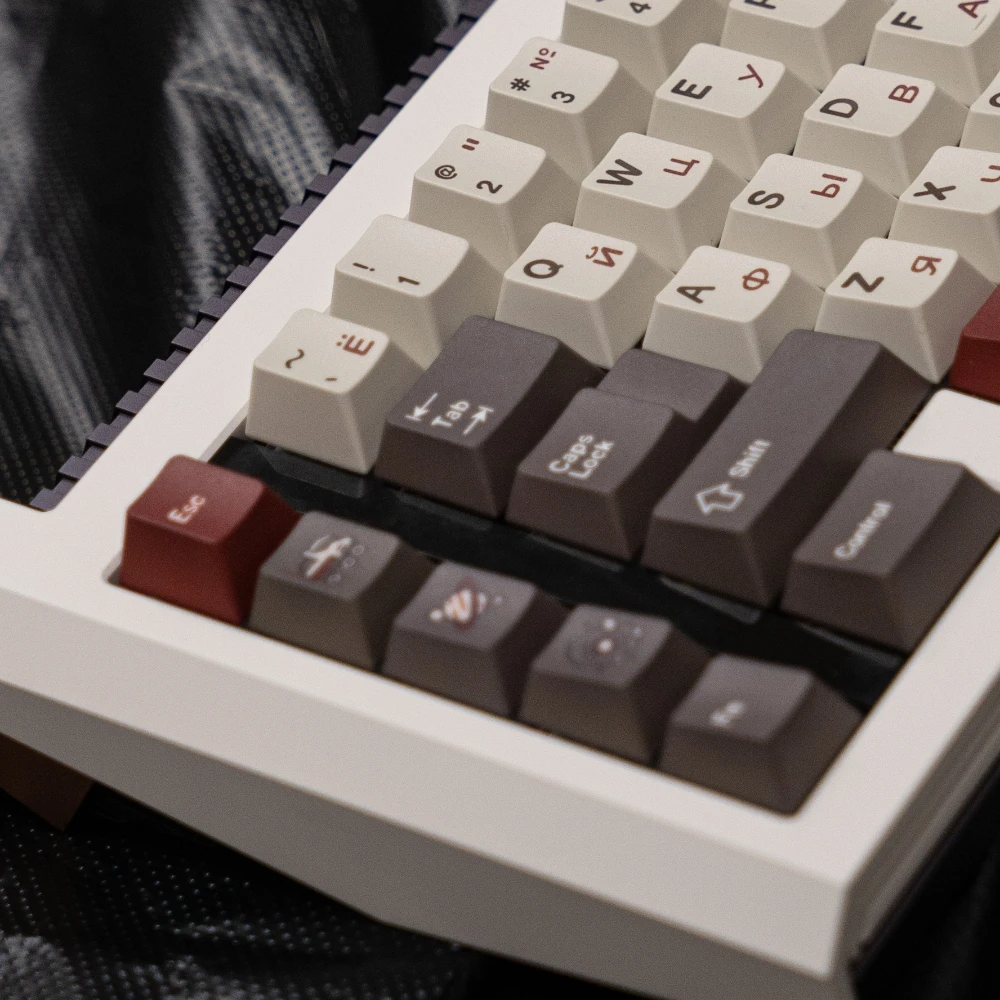 Imagem -04 - Conjunto de Keycap do Tema do Astronauta Boné de Teclado Mecânico Pbt Personalizado Vintage Russo Perfil Cereja Jogos 158key