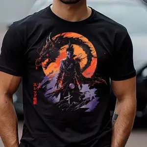 Solo Leveling Anime Tee - Dark Summoner Silhouette with Moon