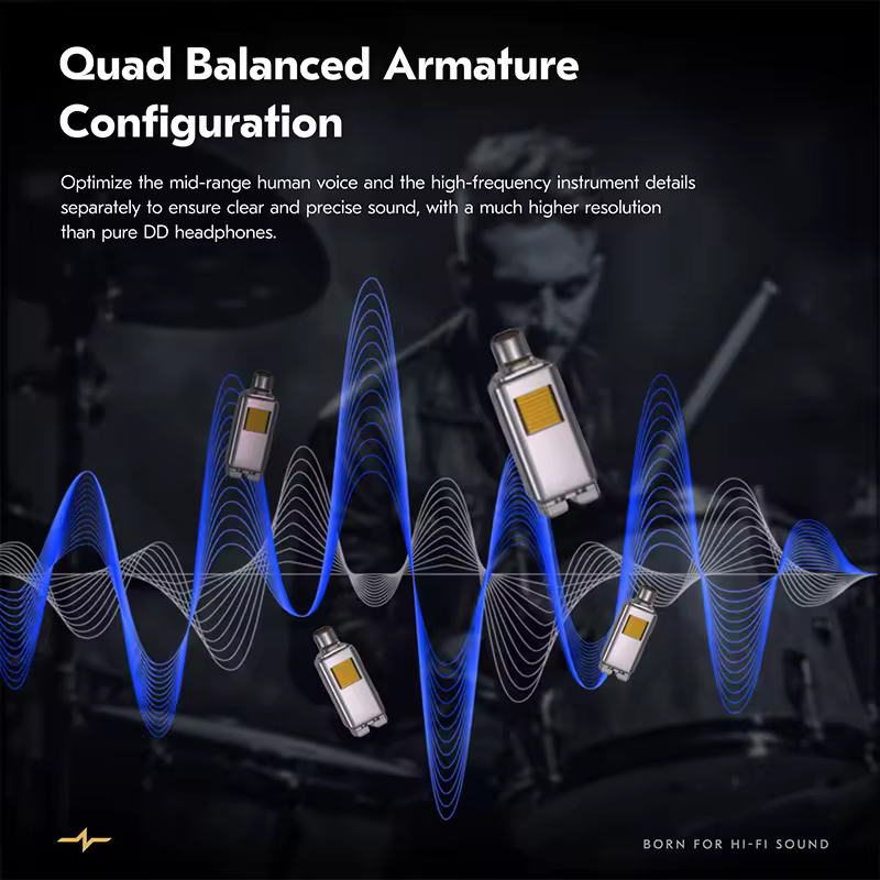 CCZ CZ10 1DD+4BA All-metal HIFI Earphones In Ear Monitor Detachable 0.78mm 2Pin Headphones Cable Noise Cancelling Headset - Image 4