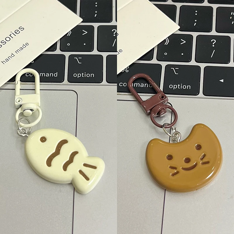 Lovely Cartoon Little Cat Keychain Cute Creative Fish Keyring Bag Pendant Backpack Hanging Decoration Couple Gifts