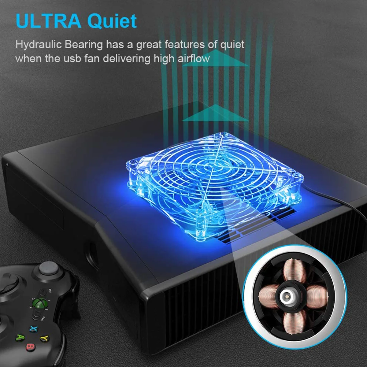 

12Cm Rgb Led Cooling Fan For Router Console Cabinet Box Receiver Usb Powered Hydraulic Bearing Low Noise Exhaust