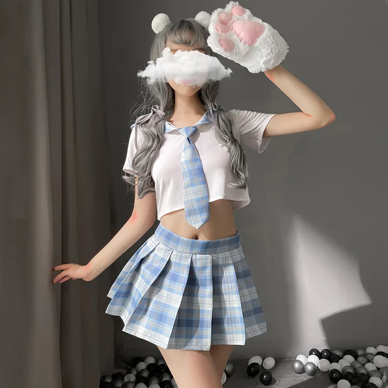 Uniforme Estudante JK para Sexo, Estilo Japonês Kawaii, Cosplay Doce Menina, Trajes Exóticos de Empregada Escolar, Lingerie Sexy para Sexo, Roupa de Roupas