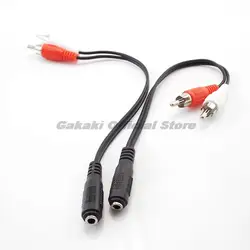 3.5mm kabel Audio Stereo kobiecy męski 2 RCA Adapter słuchawkowy głośnik wzmacniacz Aux Jack