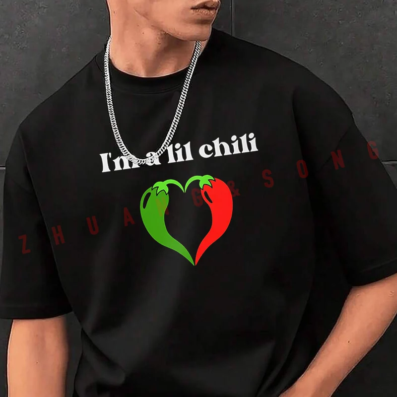 

Мужская модная футболка I'm A Lil Chili Desigb, повседневные модные футболки на лето, удобные топы с короткими рукавами