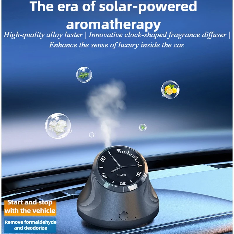 

For 2025 New Solar Powered Car Air Freshener Vent Clip Safe for Pregnant Women and Babies USB Charging Aromatherapy Diffuser Car