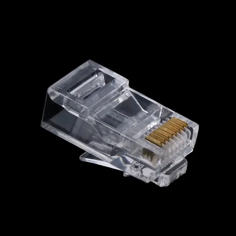 ANPWOO 100 قطعة مطلية بالذهب RJ45 صافي كابلات الشبكة وحدات التوصيل Cat5 CAT5e موصل 8P8C وحدات Rj45 محطات التوصيل
