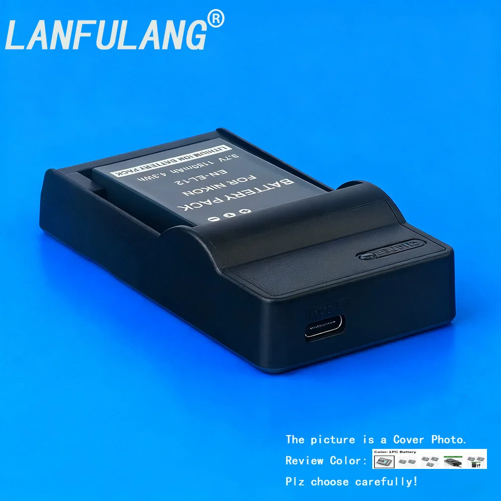 Для камеры Nikon EN-EL12 литий-ионный аккумулятор емкостью 1150 мАч/зарядное устройство, совместимое с COOLPIX S1000pj P340 P330 P310 P300 AW130 AW100