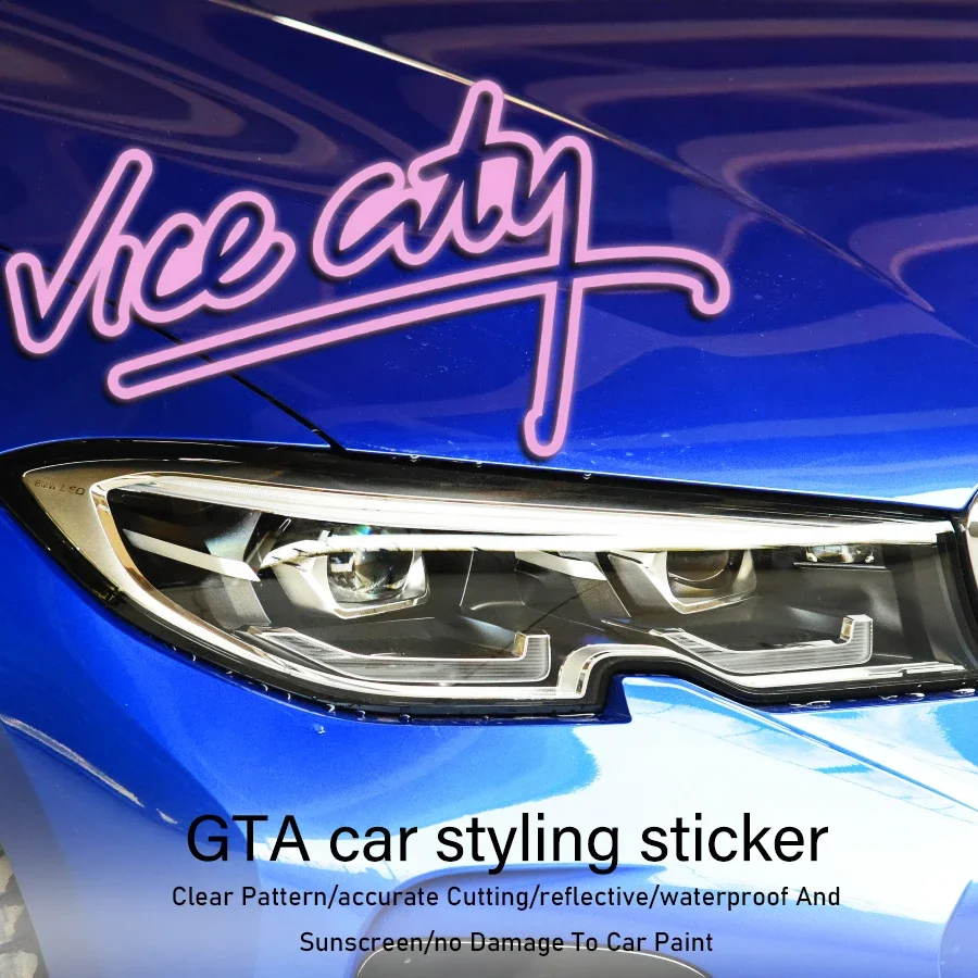 Gta نائب مدينة شعار ملصقات السيارات ، الزجاج الأمامي الشارات الزخرفية ، ملصقات شخصية الإبداعية ، اكسسوارات السيارات الخارجي