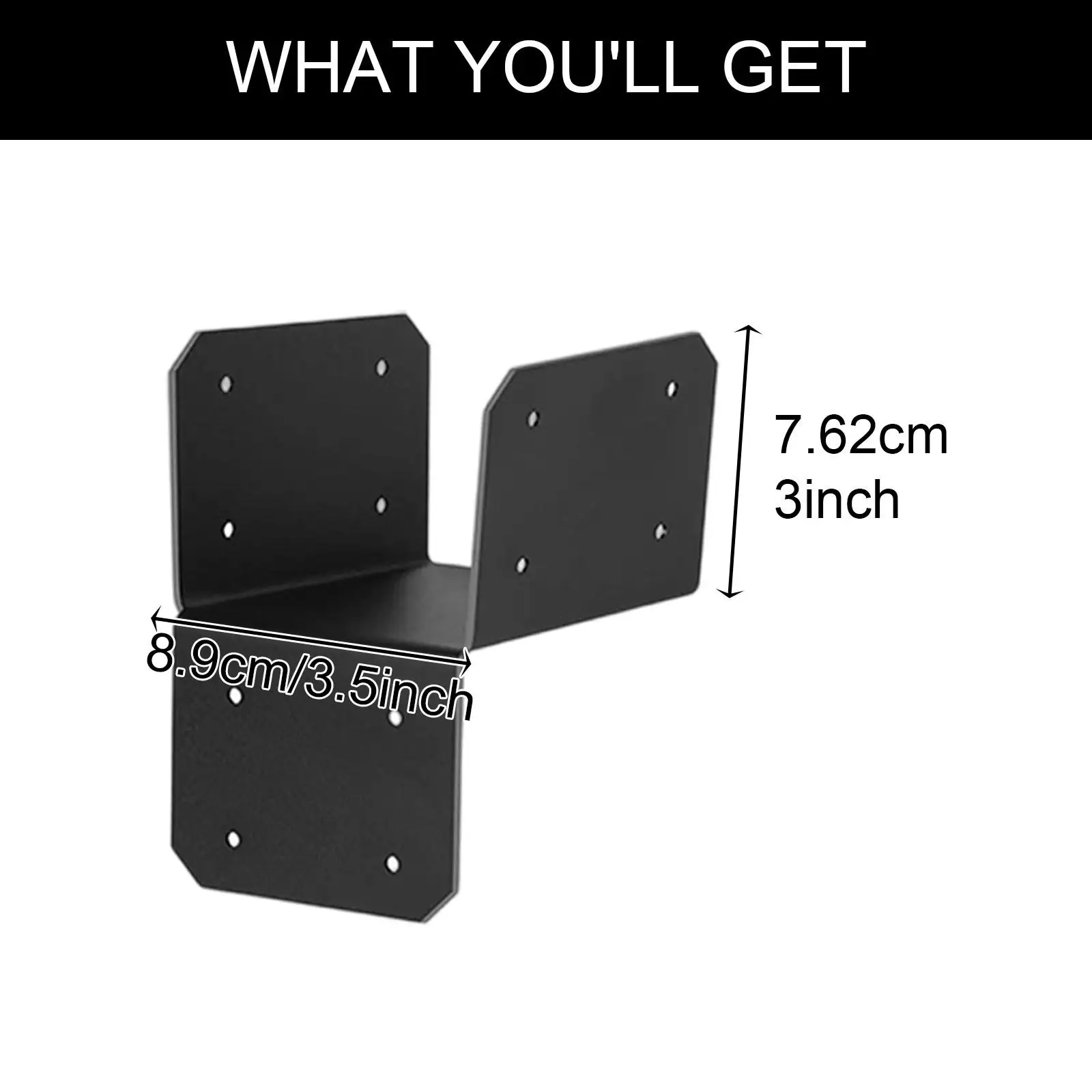4Pcs Post to Beam Connector Post Base Bracket for Rafters Truss Framing