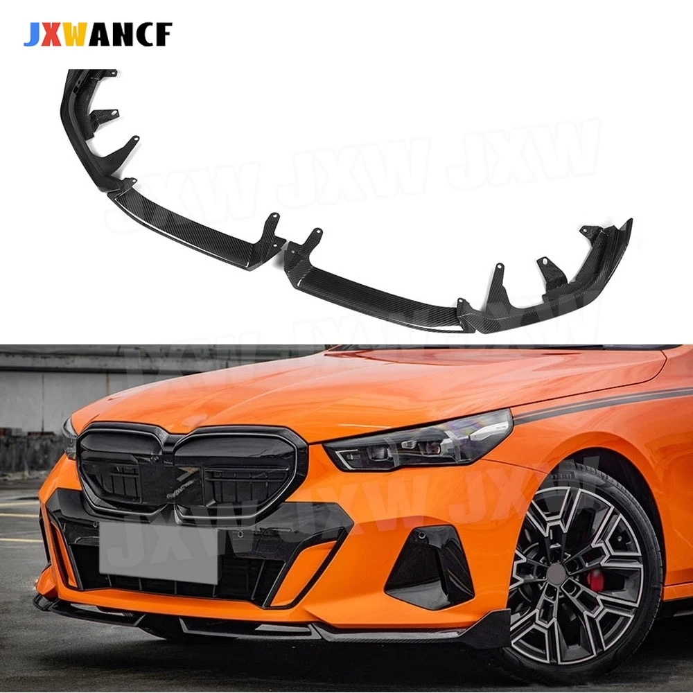 

JXWANCF Dry Carbon Fiber Front Chin Spoiler for BMW 5 Series G60 G68 M Sport 2024+ Front Bumper Lip Spoiler Splitter FRP Car