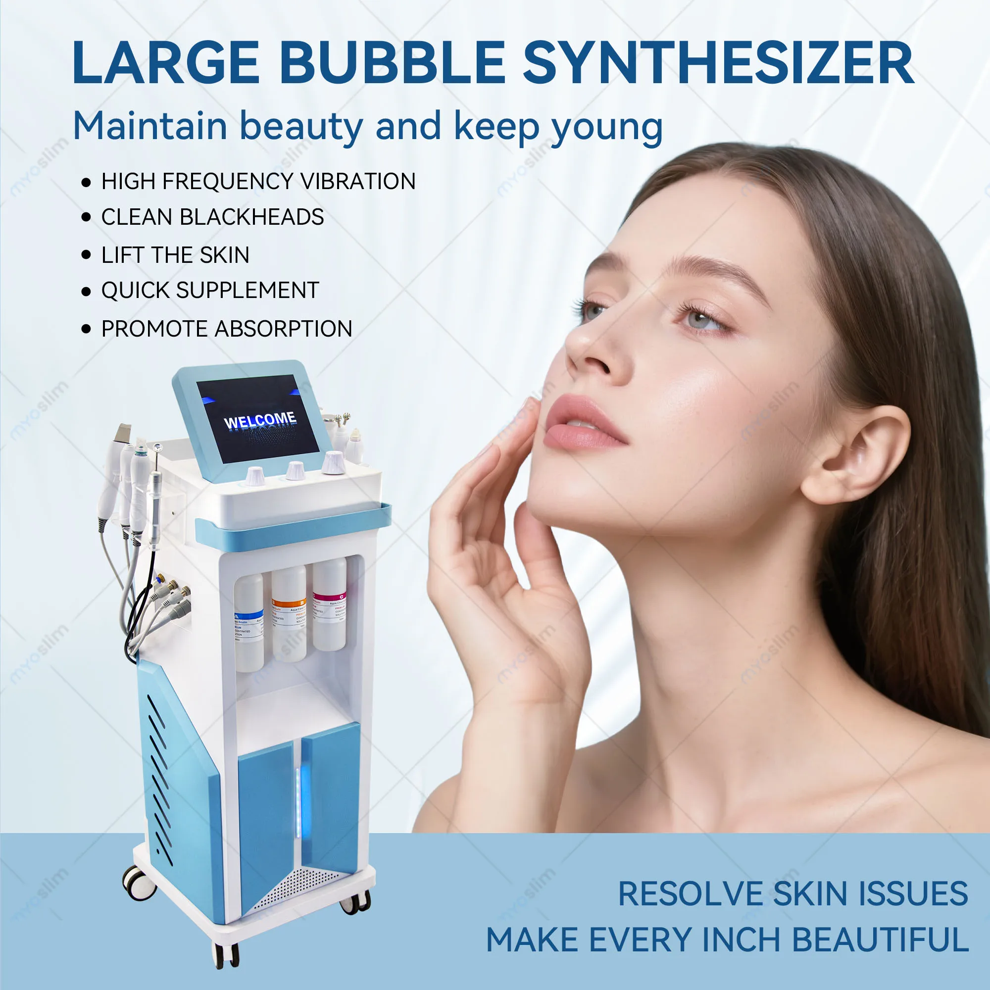 

New H2O2 Hydrogen Oxygen Small Bubble Beauty Machine Hydro Dermabrasion Rejuvenation Tightening Skin Care Face Spa